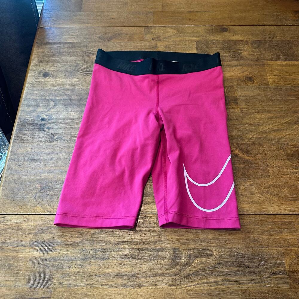 Nike Pro Women’s Golf Dri Fit Training Shorts - XS Bright Pink Large Logo Swoosh